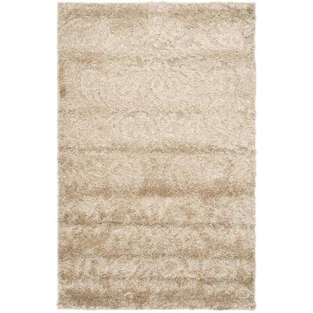 Safavieh 6 x 9 ft. Power Loomed Medium Rectangle Shag RugBeige & Cream SG460-1311-6